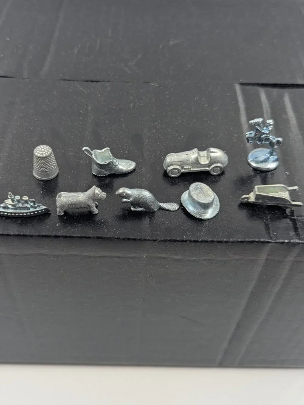 Lot of 9 Monopoly replacement game pieces including the rare Beaver